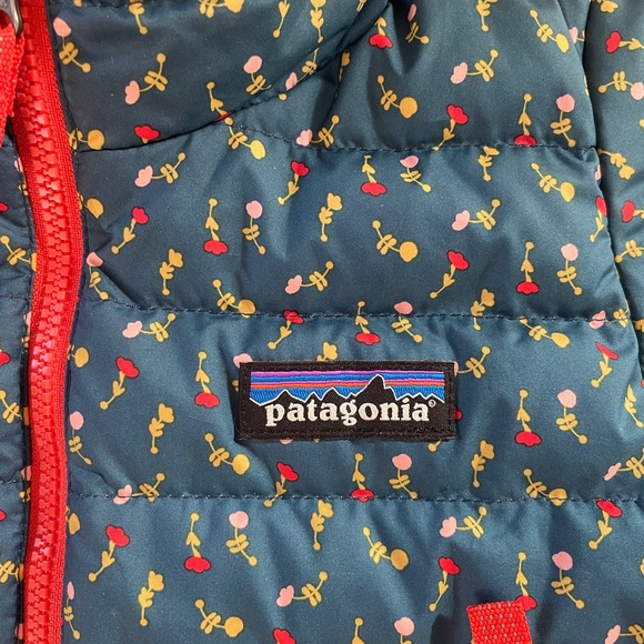 Patagonia Blue Floral Puffer Jacket - Picture 2 of 5